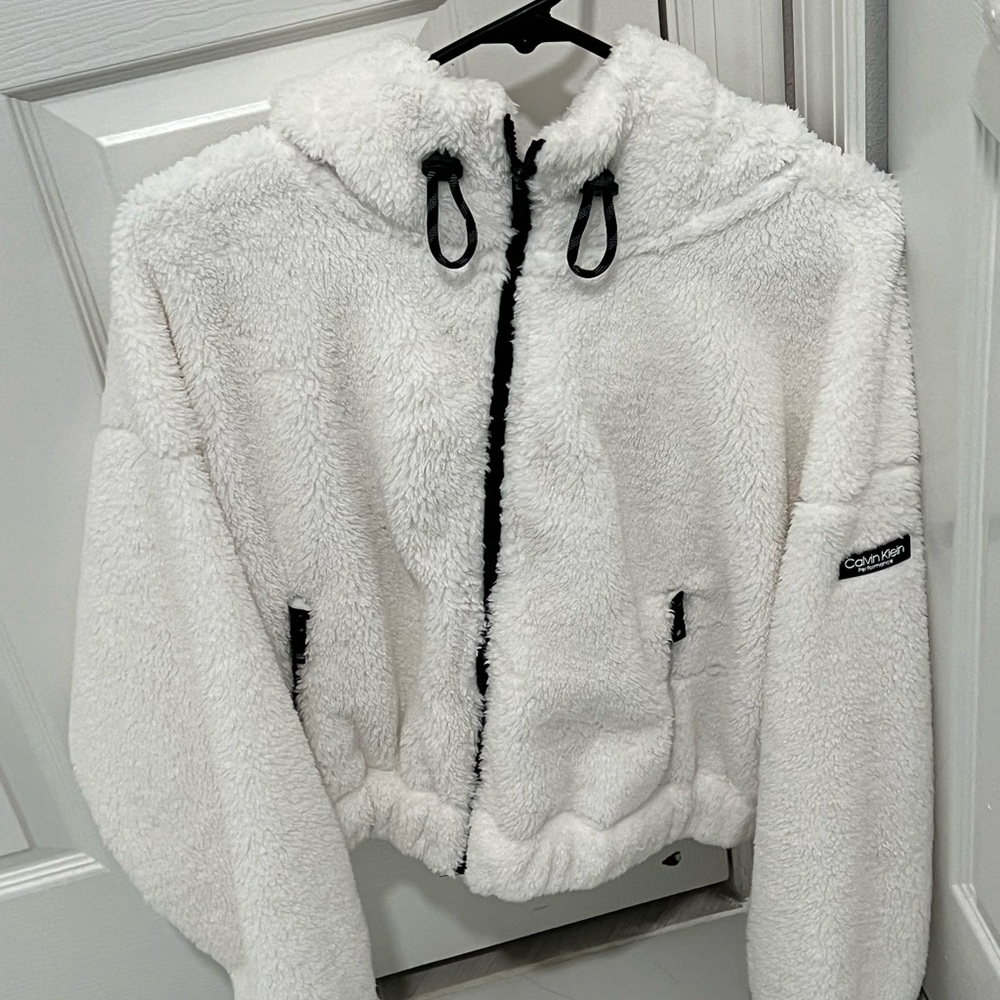 Calvin Klein Cream Sherpa Hoodie